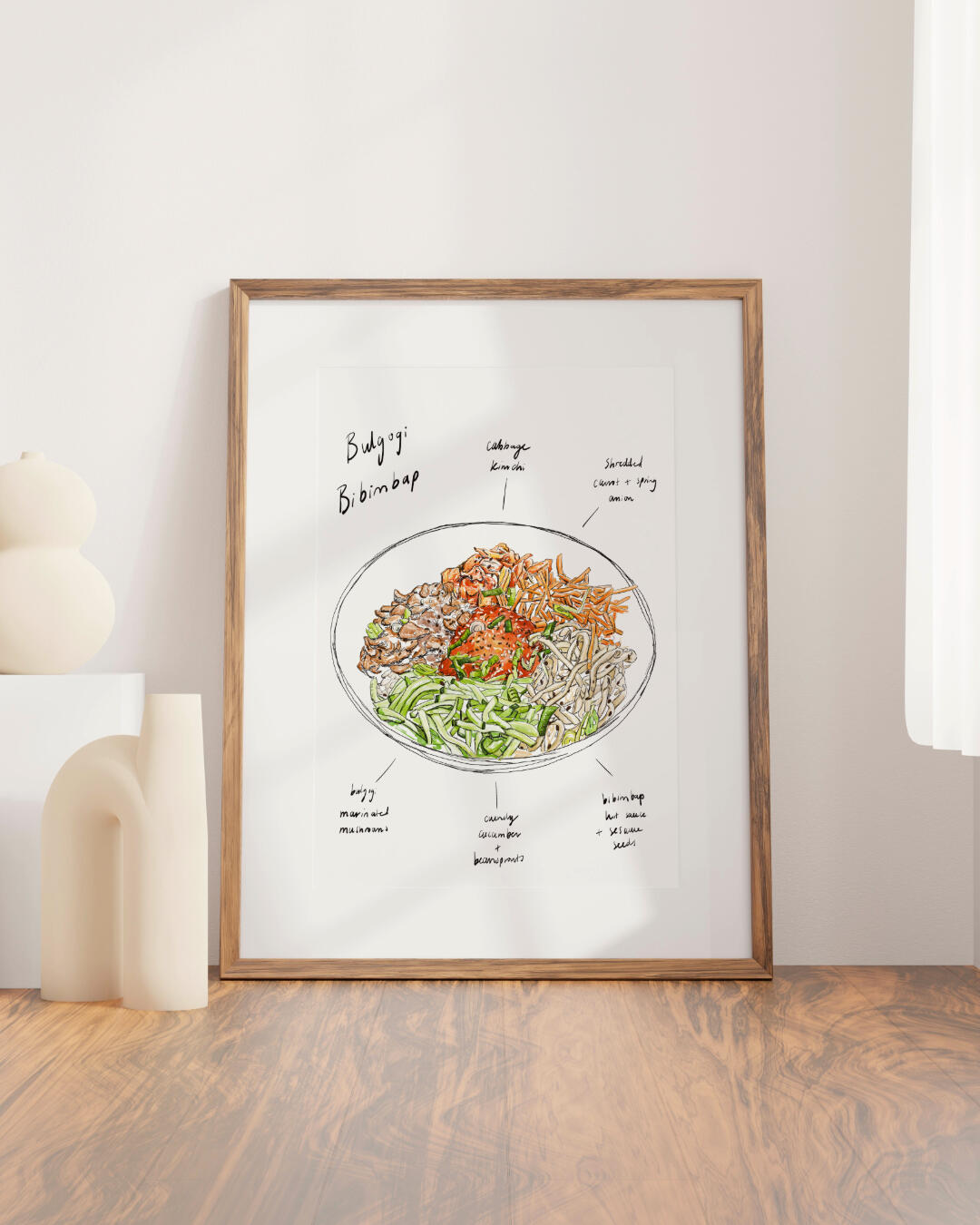 Bulgogi Bibimbap Illustration - Restaurant Display for Kimchi Cult, Glasgow.
