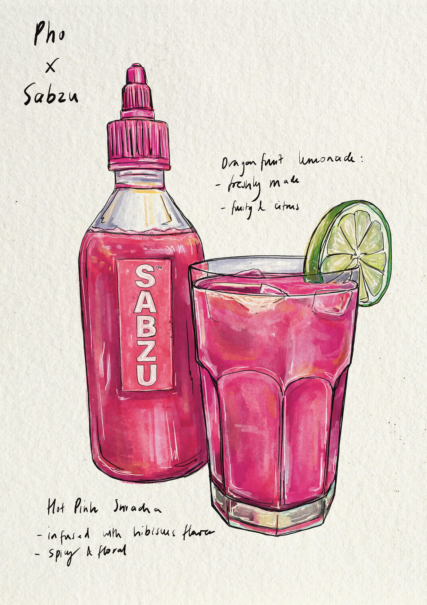 Brand Collab | Pho x Sabzu - Dragon Fruit Drink & Sriracha (Brand Invite).