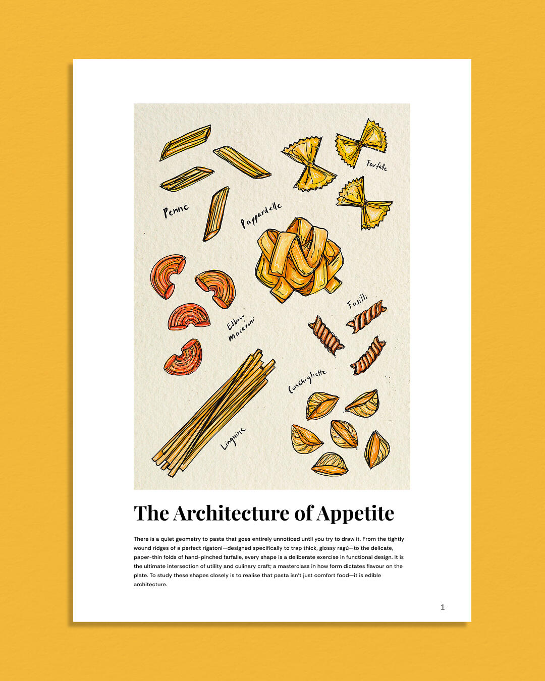 Self-directed | Food Magazine editorial - Pasta shapes (Self-initiated)