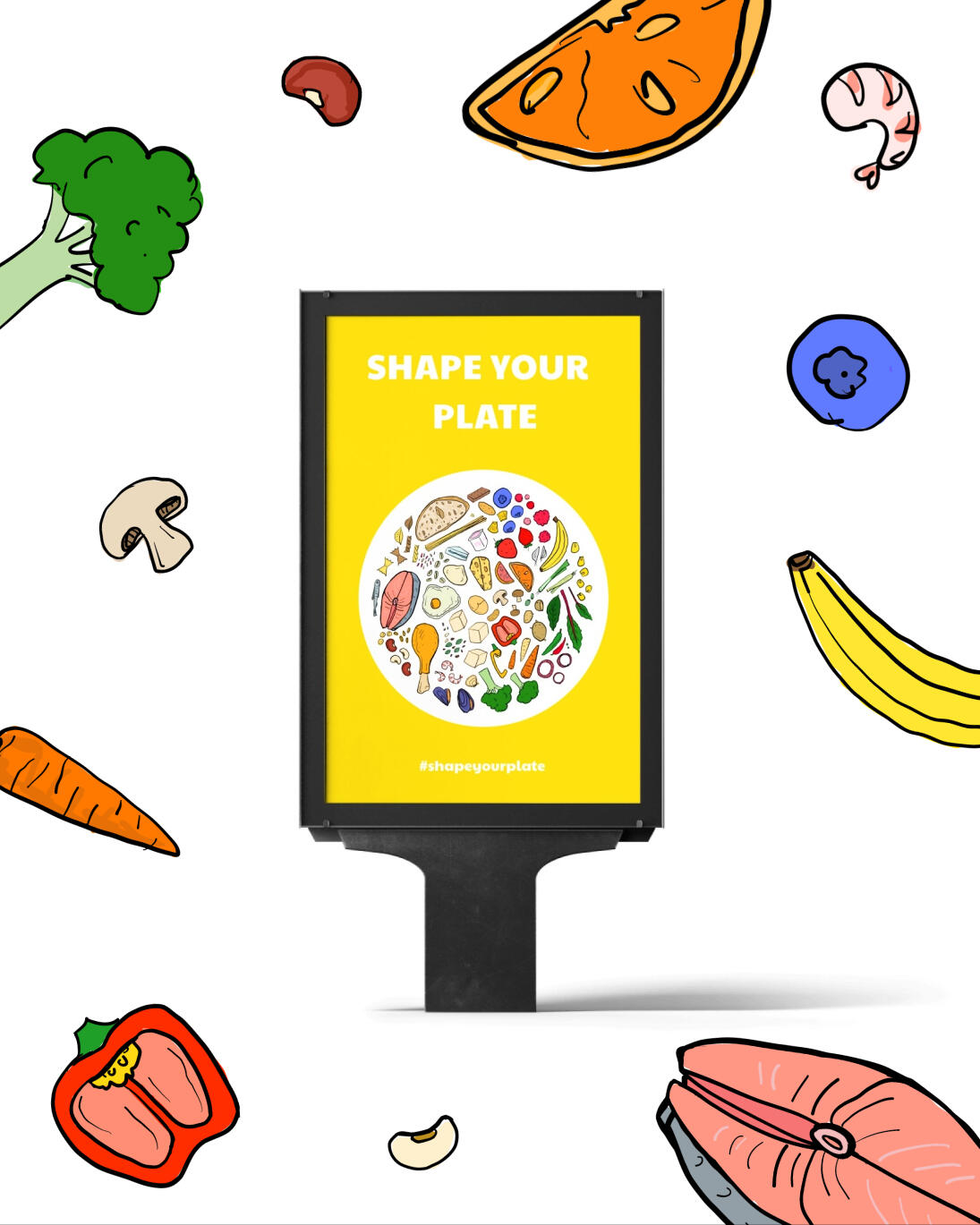 Shape Your Plate - Digital Sign